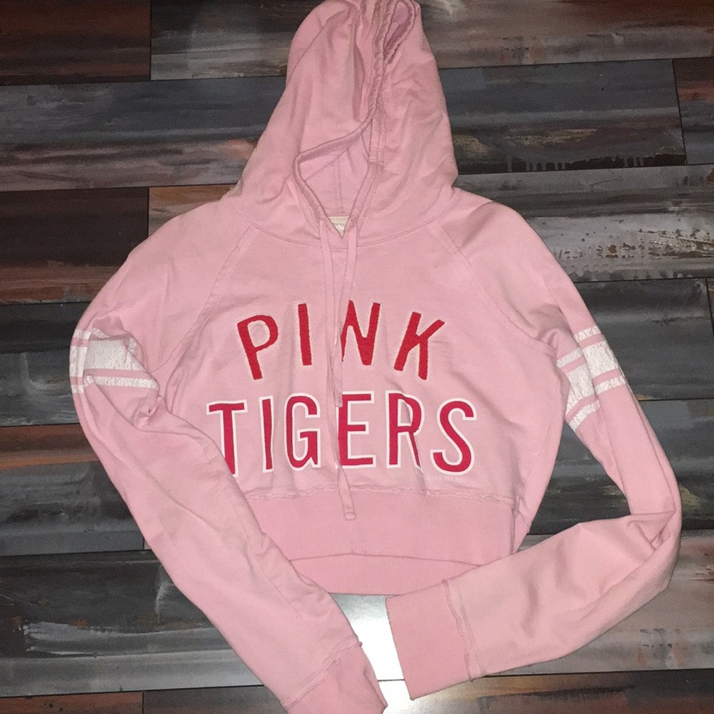 Pink cropped hoodie